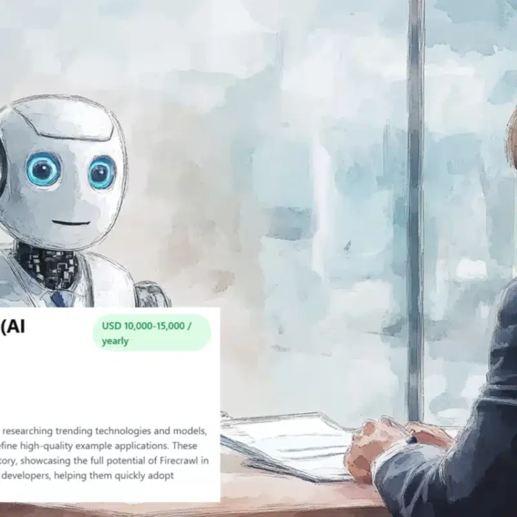 ראיון עבודה לסוכן רובוטי. איור: ד"ר רועי צזנה באמצעות מנוע בינה מלאכותית