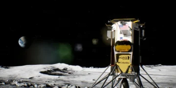 מערכת להחזרת שבבים שיוצרו על הירח לכדור הארץ. איור: אינטואיטיב מאשינס