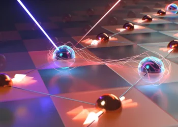 פולסי לייזר מחוללים שינויים אלקטרוניים בסולם קופראט, ויוצרים מצבים קוונטיים ממושכים שנמשכים בערך פי אלף מהרגיל. קרדיט: בראד בקסלי / Part to Whole