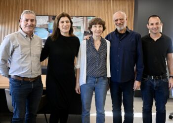 פרופ' שחר קוטינסקי, דב מורן, פרופ' עדית קידר פרופ' ליהי צלניק-מנור ופרופ' יובל גרעיני. צילום:רמי שלוש, דוברות הטכניון