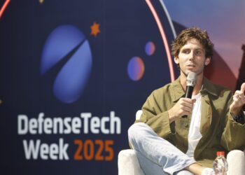 שון מגייור, סקויה קפיטל בכנס DEFENCE TECH ישראל, דצמבר 2025. צילום: חן גלילי