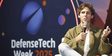 שון מגייור, סקויה קפיטל בכנס DEFENCE TECH ישראל, דצמבר 2025. צילום: חן גלילי