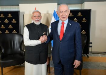 ראש הממשלה בנימין נתניהו וראש ממשלת הודו נרנדרה מודי בביקור של מודי בישראל, 26/2/2026. צילום: מעיין טואף/ לע״מ.