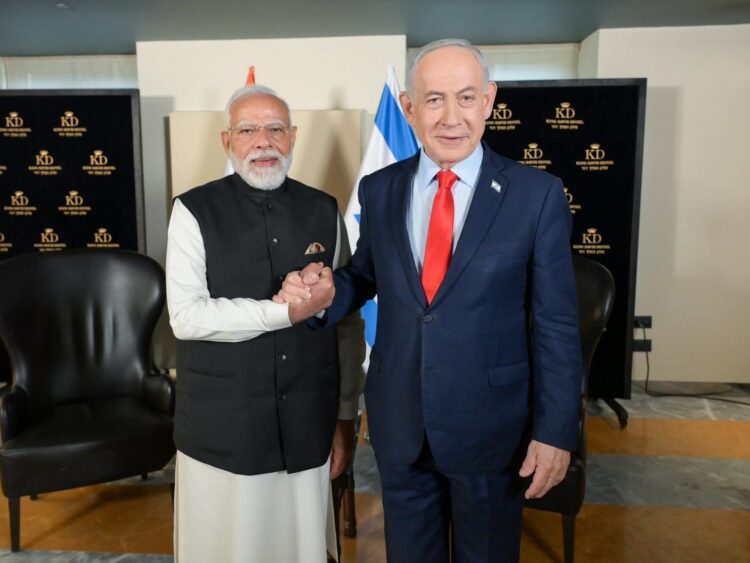 ראש הממשלה בנימין נתניהו וראש ממשלת הודו נרנדרה מודי בביקור של מודי בישראל, 26/2/2026. צילום: מעיין טואף/ לע״מ.