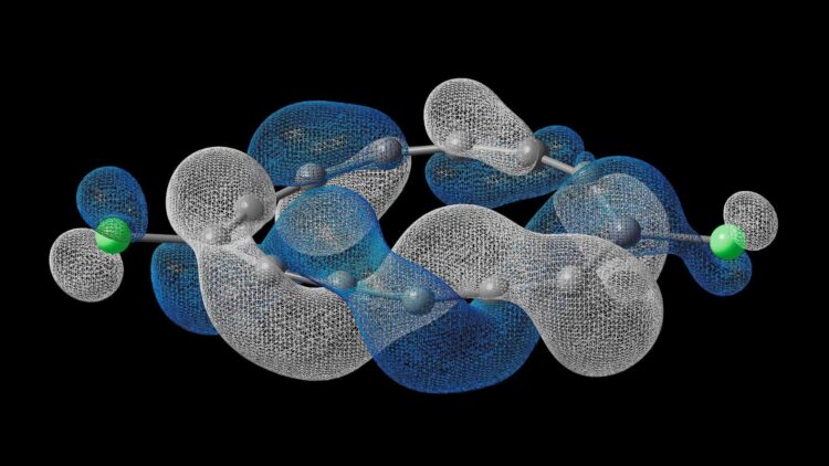 אורביטל דייסון לקליטת אלקטרון, שחושב באמצעות חומרה קוונטית. קרדיט: IBM ואוניברסיטת מנצ'סטר.